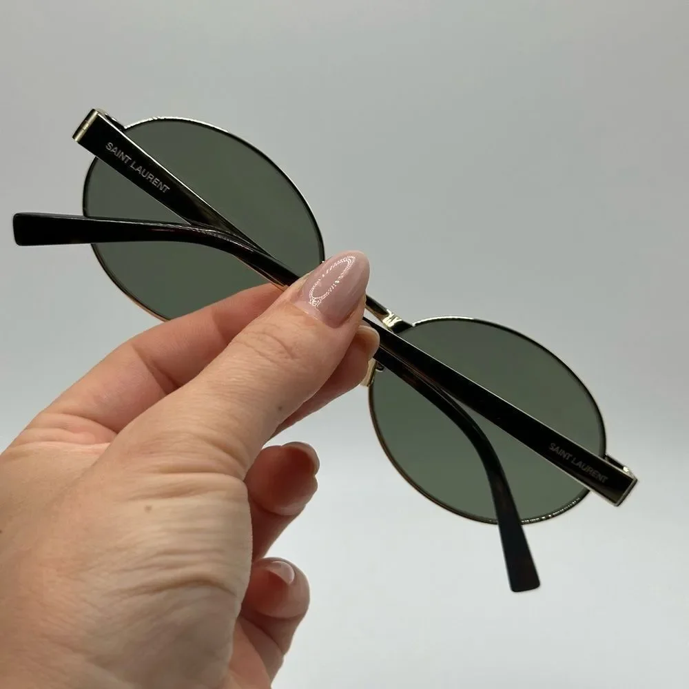 BRAND NEW SAINT LAURENT SL692 003 Gold/Green Unisex Sunglasses - Picture 11 of 13